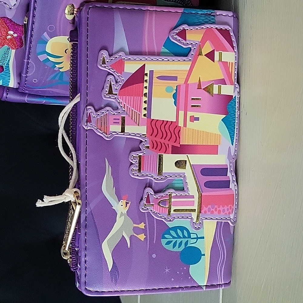 Loungefly Disney Little Mermaid Ariel Castle Mini Backpack AND wallet - Picture 7 of 9